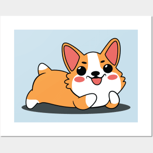 Cute Corgi Kawaii Posters and Art